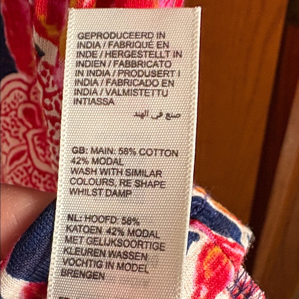 Fat Face Florence Indigo Blue Batik Floral Short Sleeve Top - Picture 8 of 9